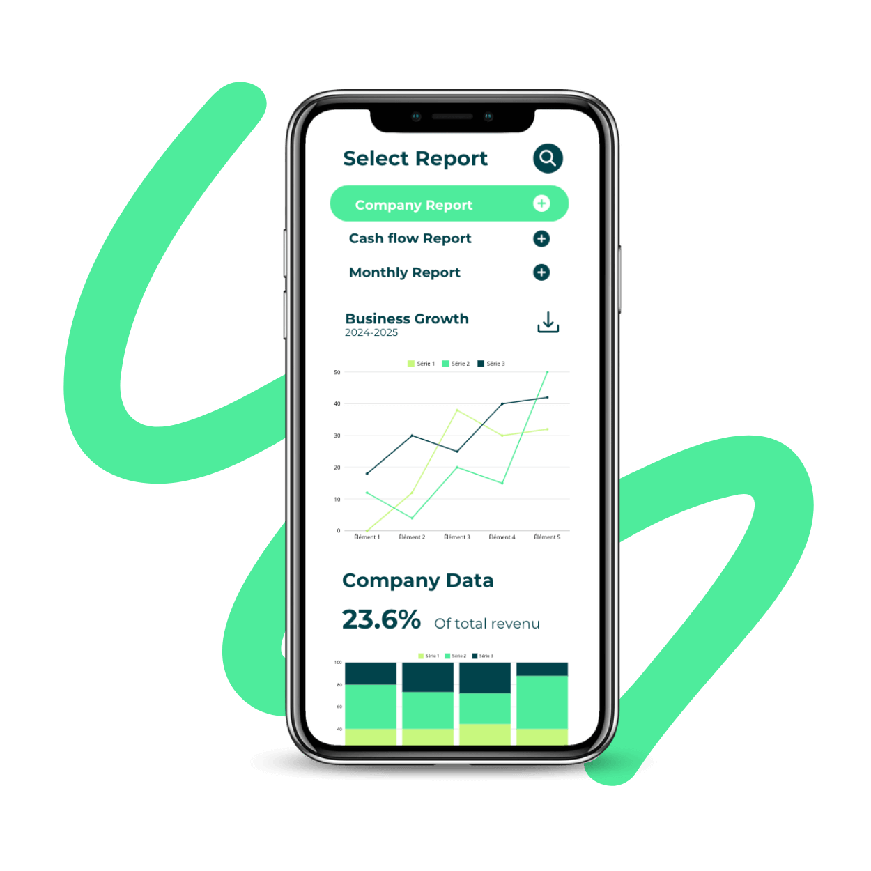 Kiwi Cash Flow reporting on mobile